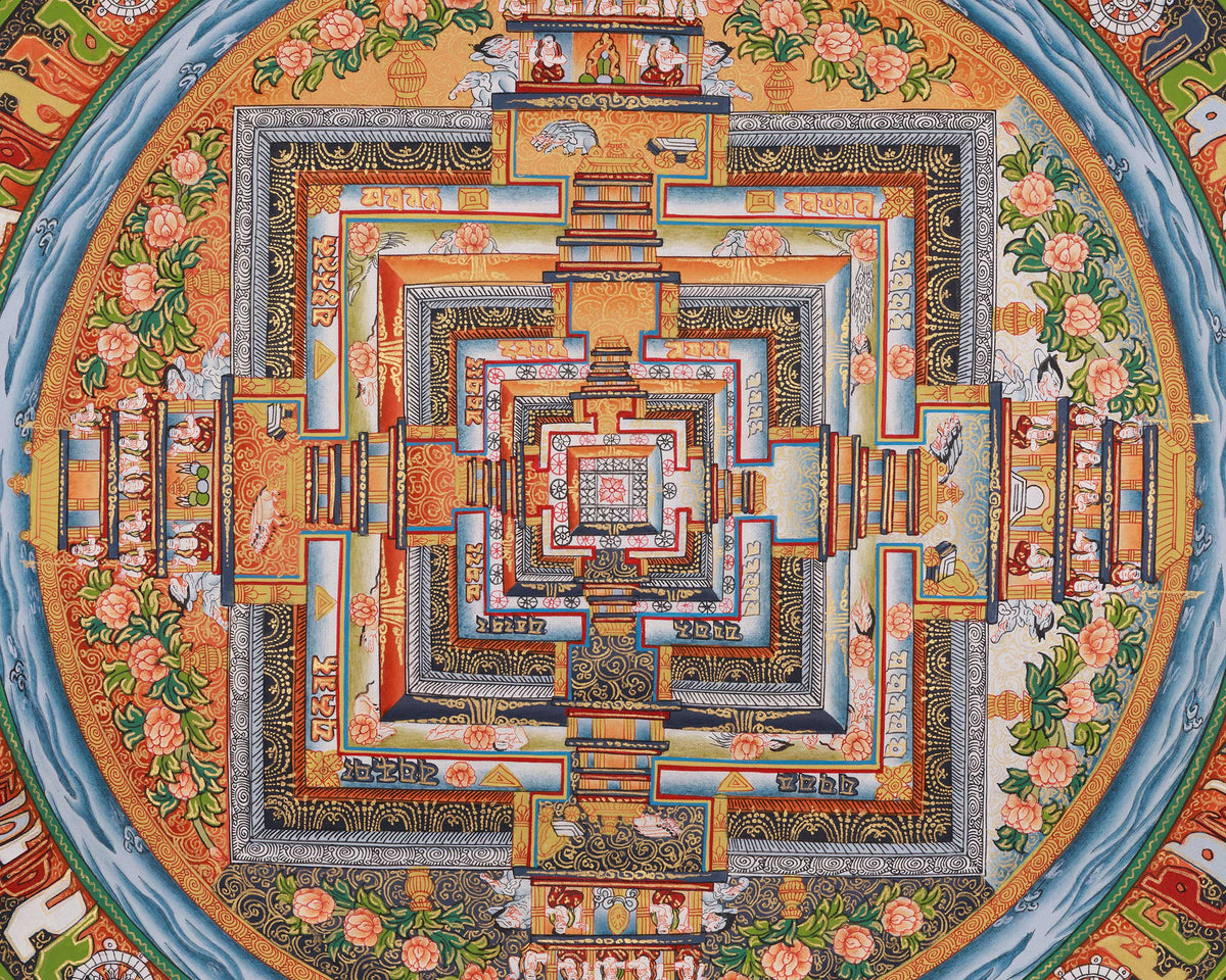 Hand-Painted Kalachakra Mandala Painting | Wheel of Time