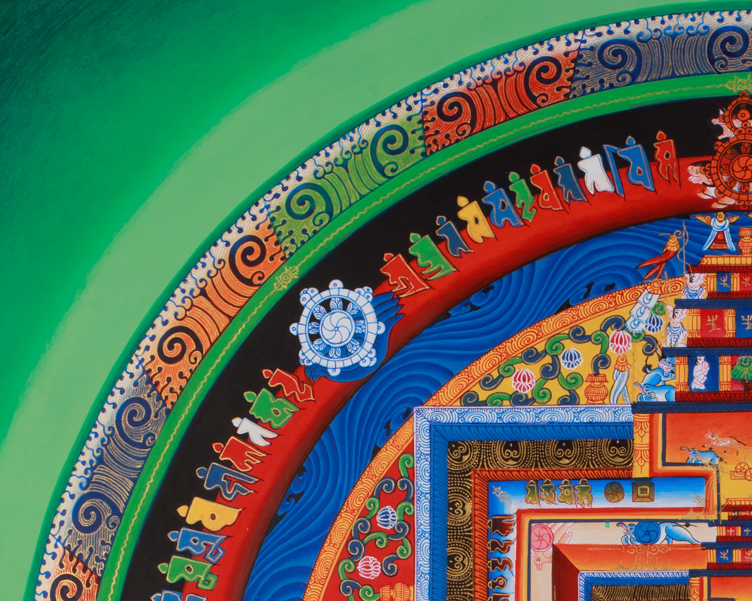 Spiritual Artwork of Kalachakra Mandala | Meditation Altar | Home Decor