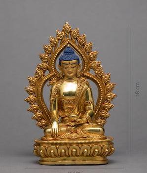 Three Buddha Statue | Tibetan Art Plated with Gold