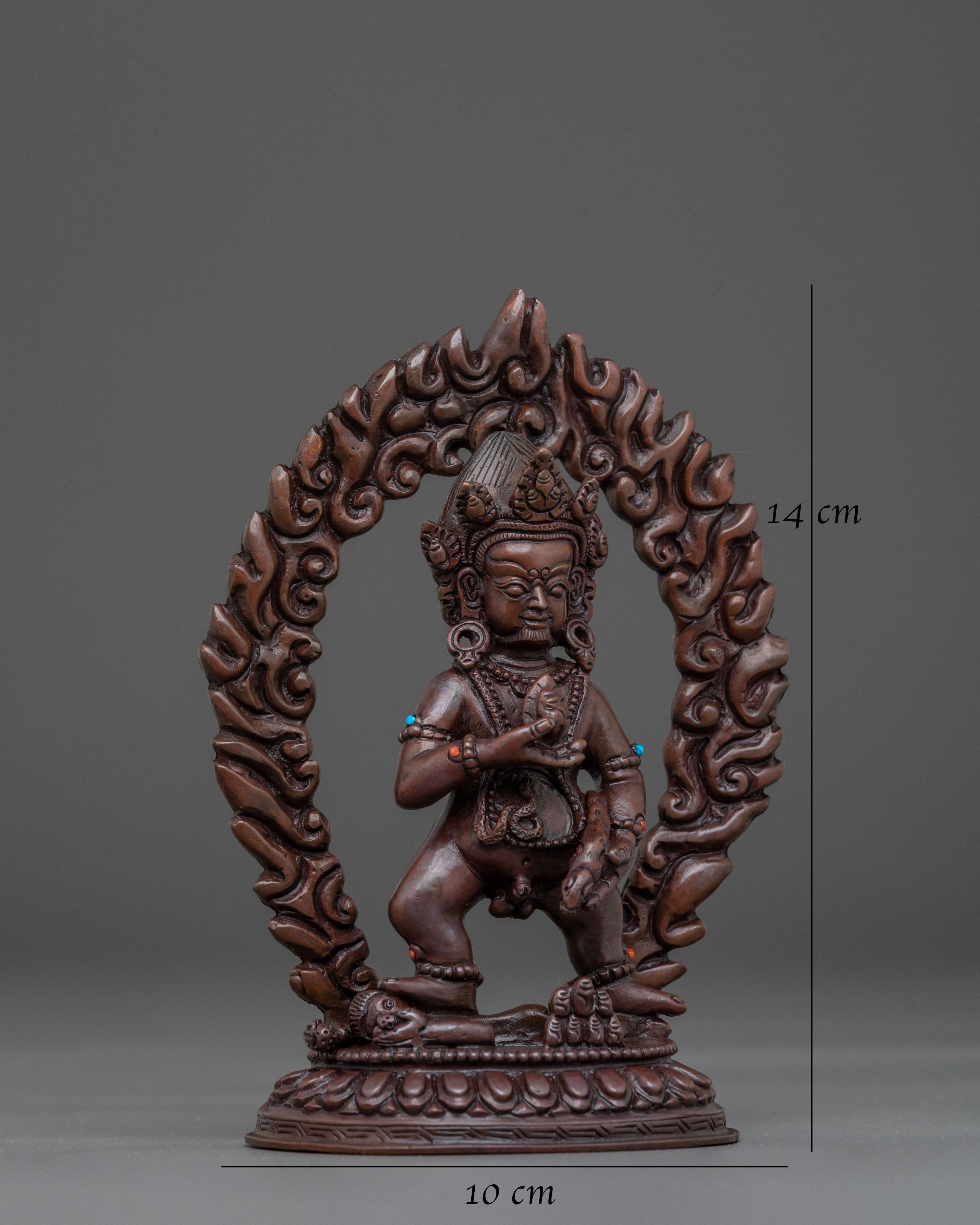 Black Dzambhala Sacred Sculpture | Buddhist Wealth Deity