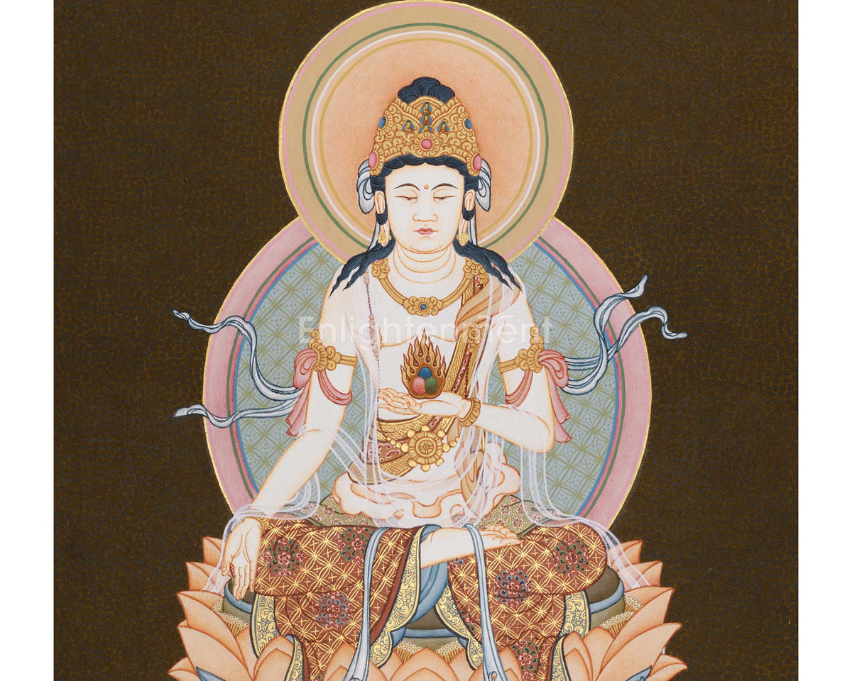 Traditional Thangka of Akasagarbha | Boundless Space Treasury