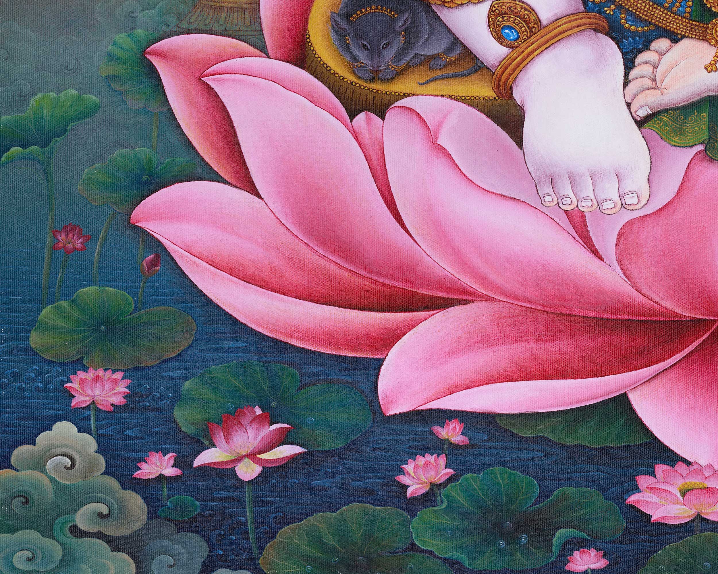 Radiant Lord Ganesh | Blessings of Success and Protection | Paubha Artwork