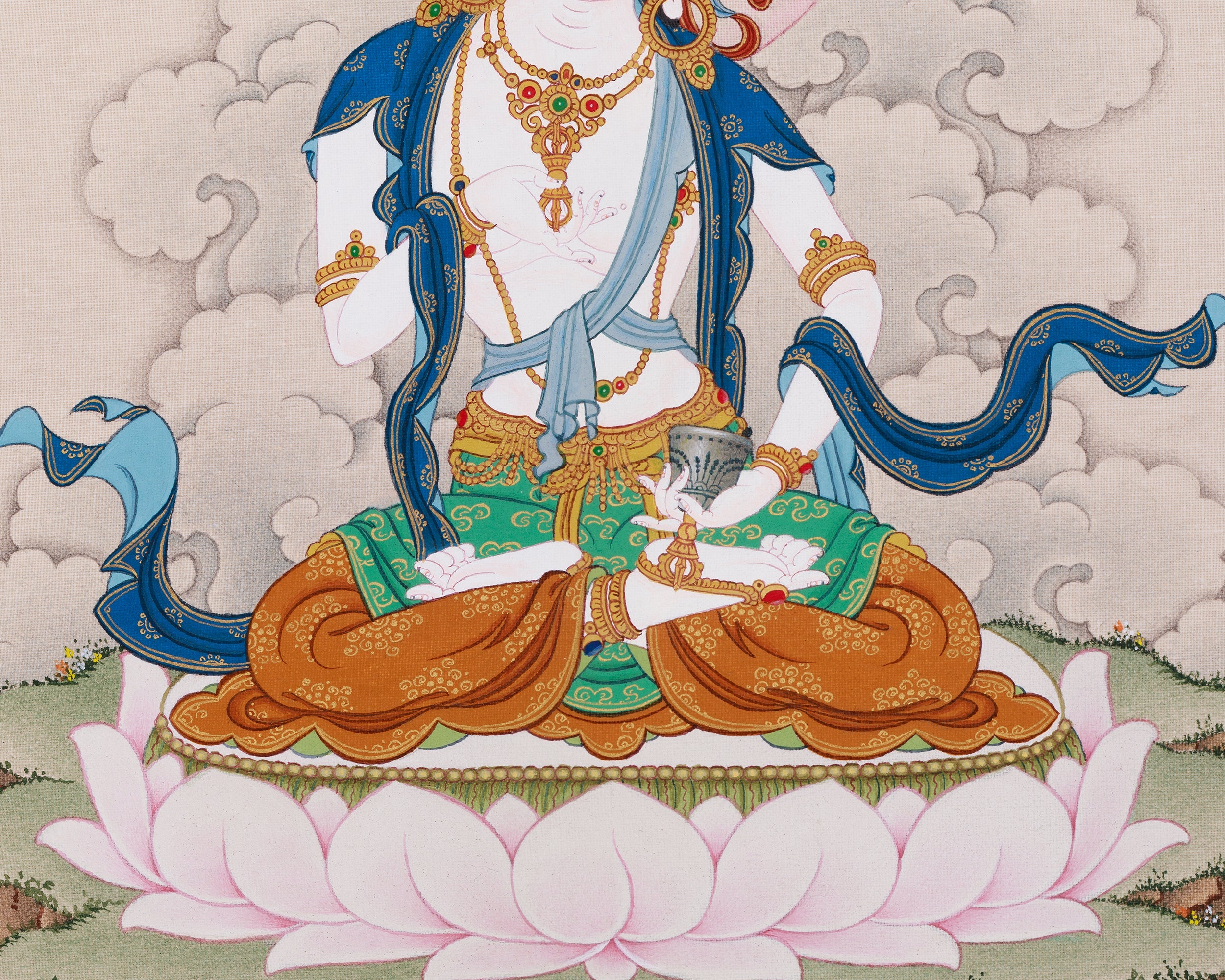 Vajrasattva Meditation Thangka | A Divine Symbol of Purification and Inner Peace