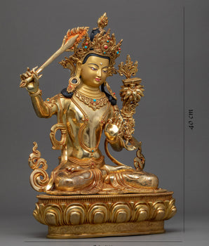 Manjushri Bodhisattva Deity Statue | Handcrafted Wisdom Deity