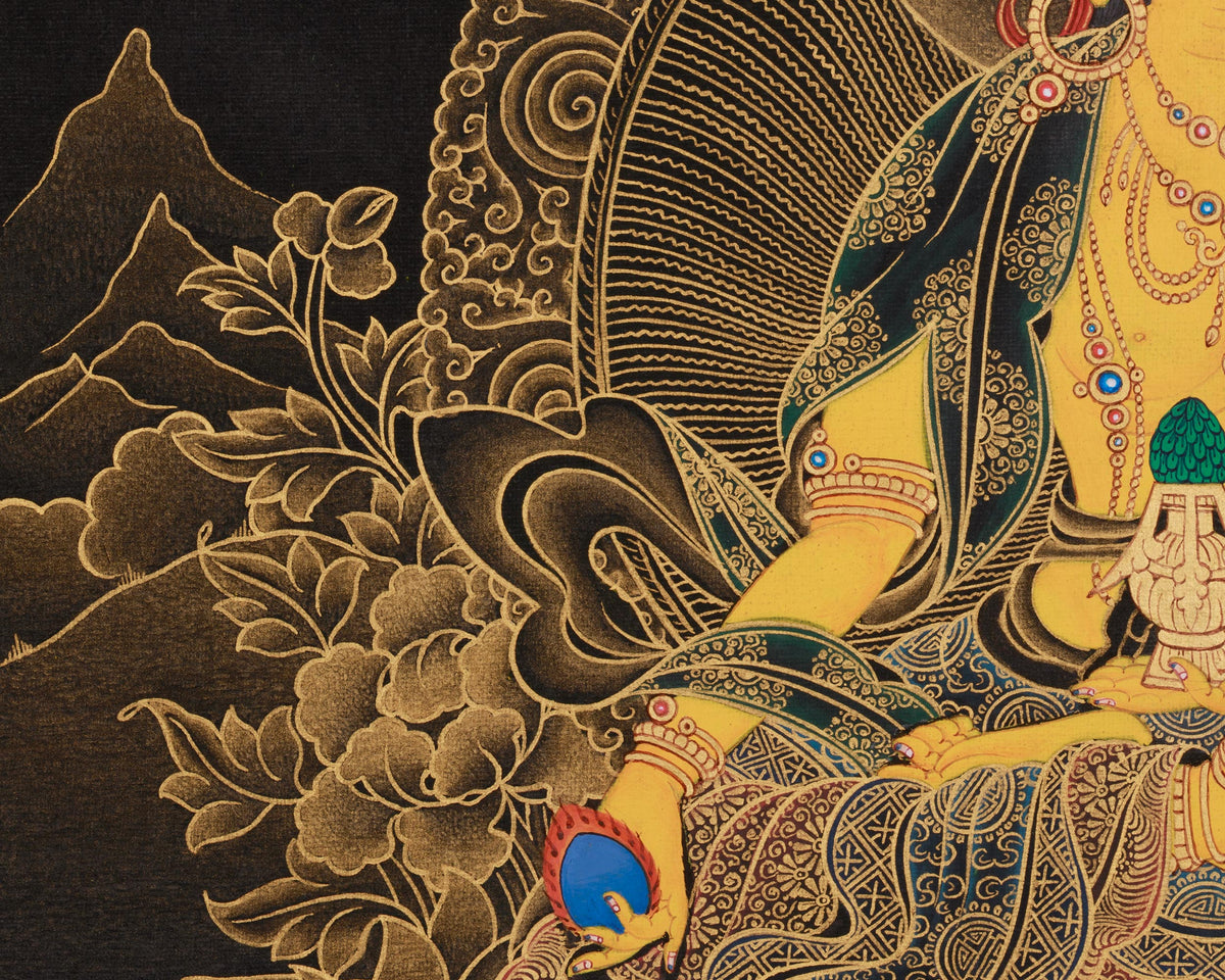 Kshitigarbha Bodhisattva Thangka | The Protector of Souls and the Earth
