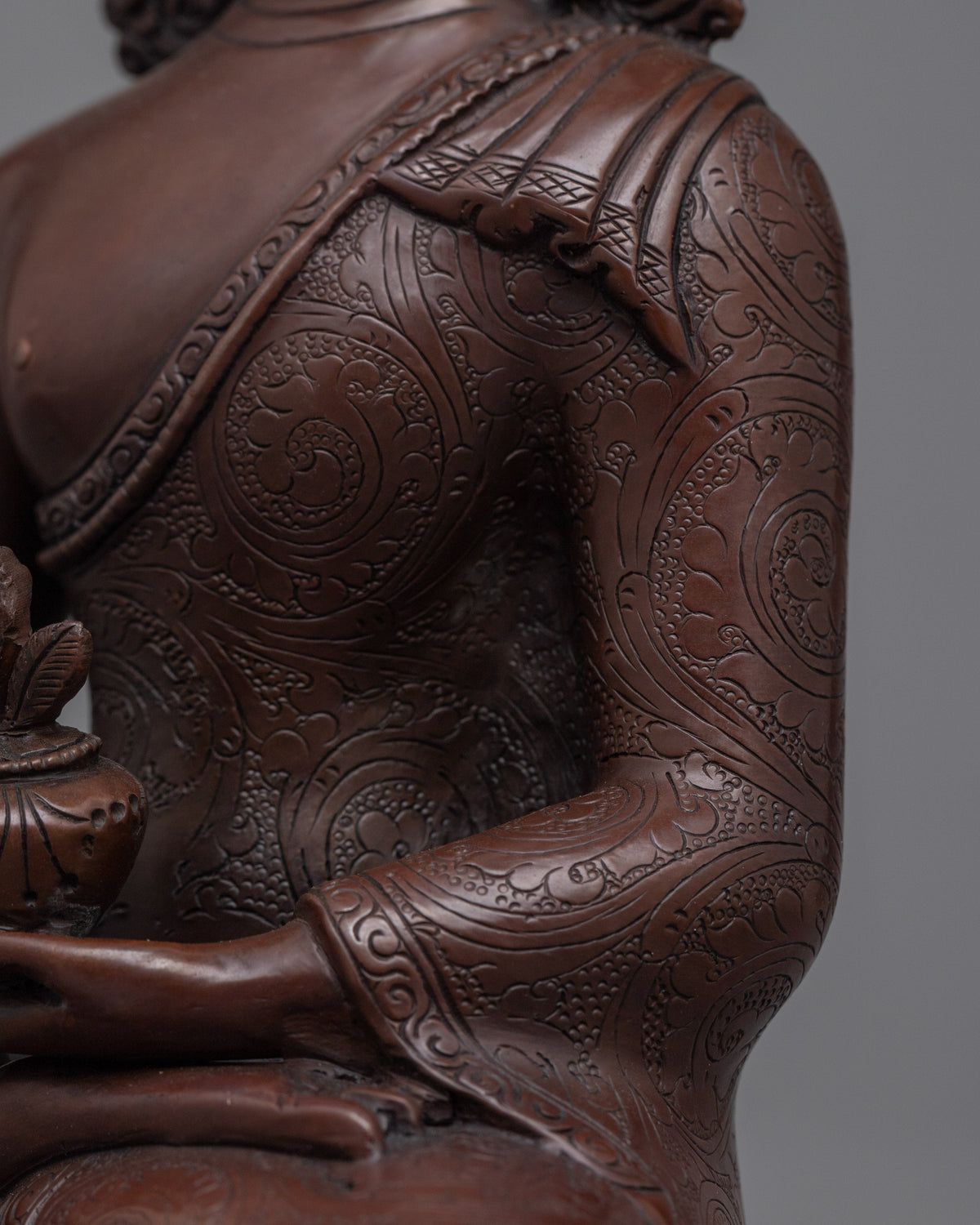 Serene Medicine Buddha Oxidized Sculpture | Handcrafted Symbol of Healing