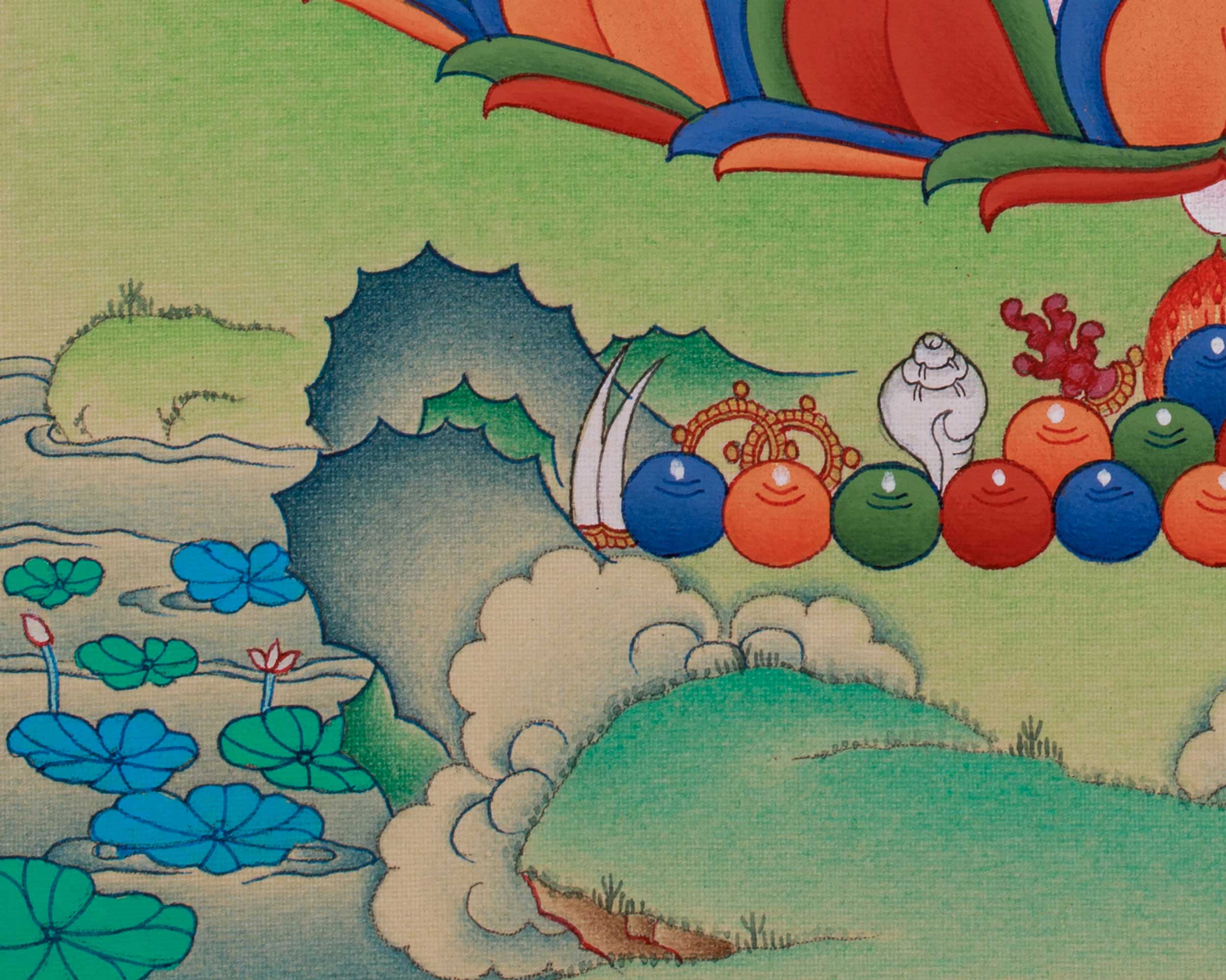 Spiritual Thangka Of Manjushri | Bodhisattva Art | Meditation Altar