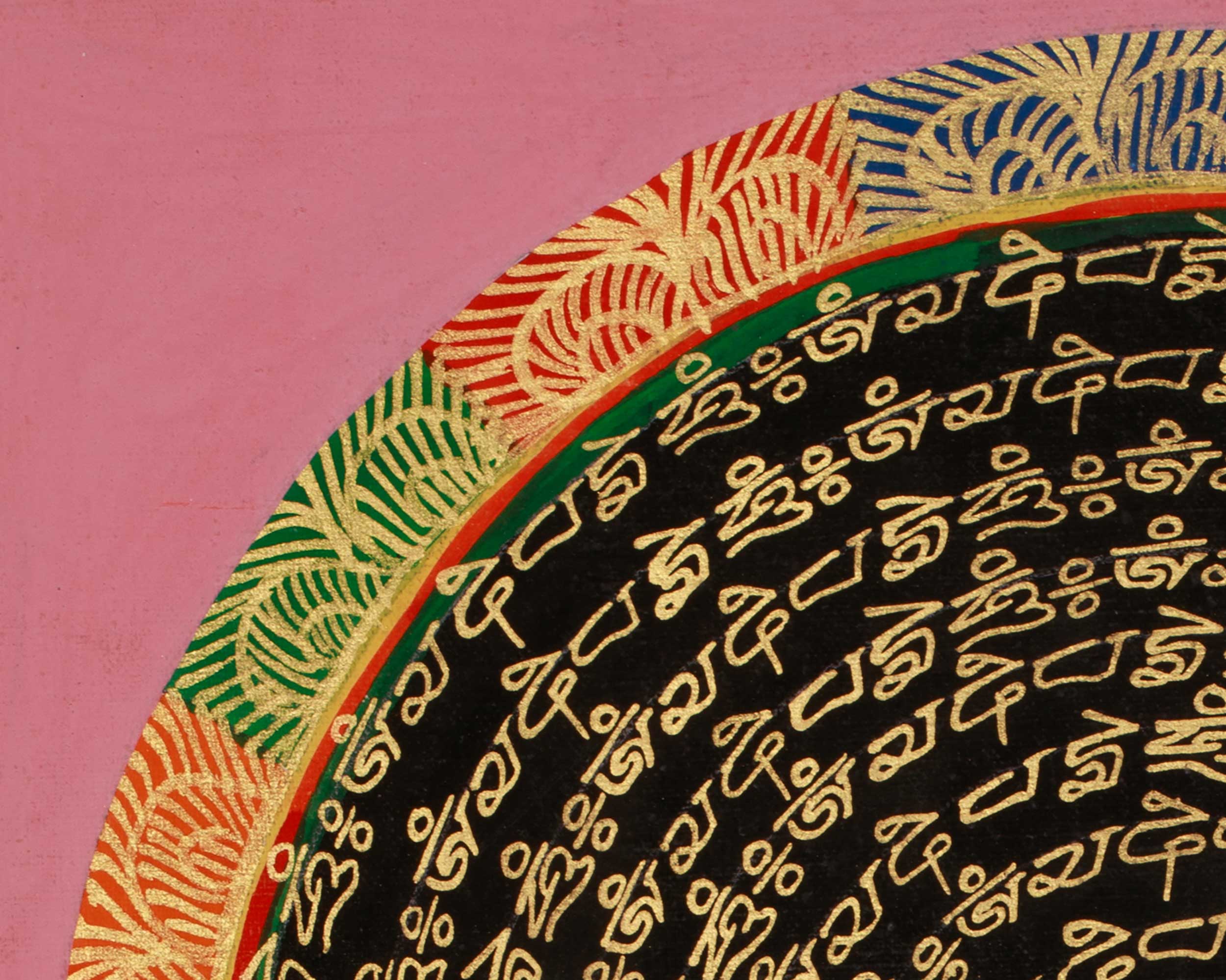 Enlightenment Symbol Mantra Mandala | Himalayan Buddhist Artwork