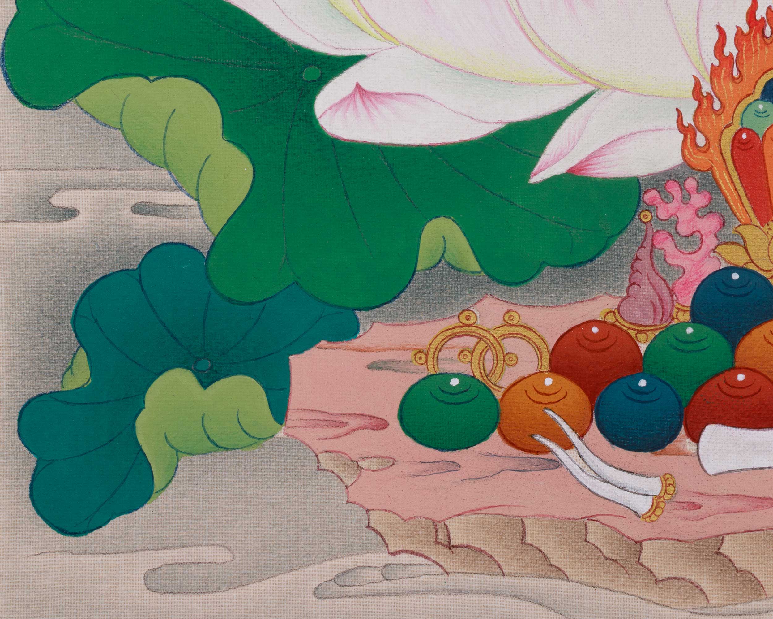 Sacred Thangka of Bodhisattva Chenrezig | Avalokiteshvara Artwork