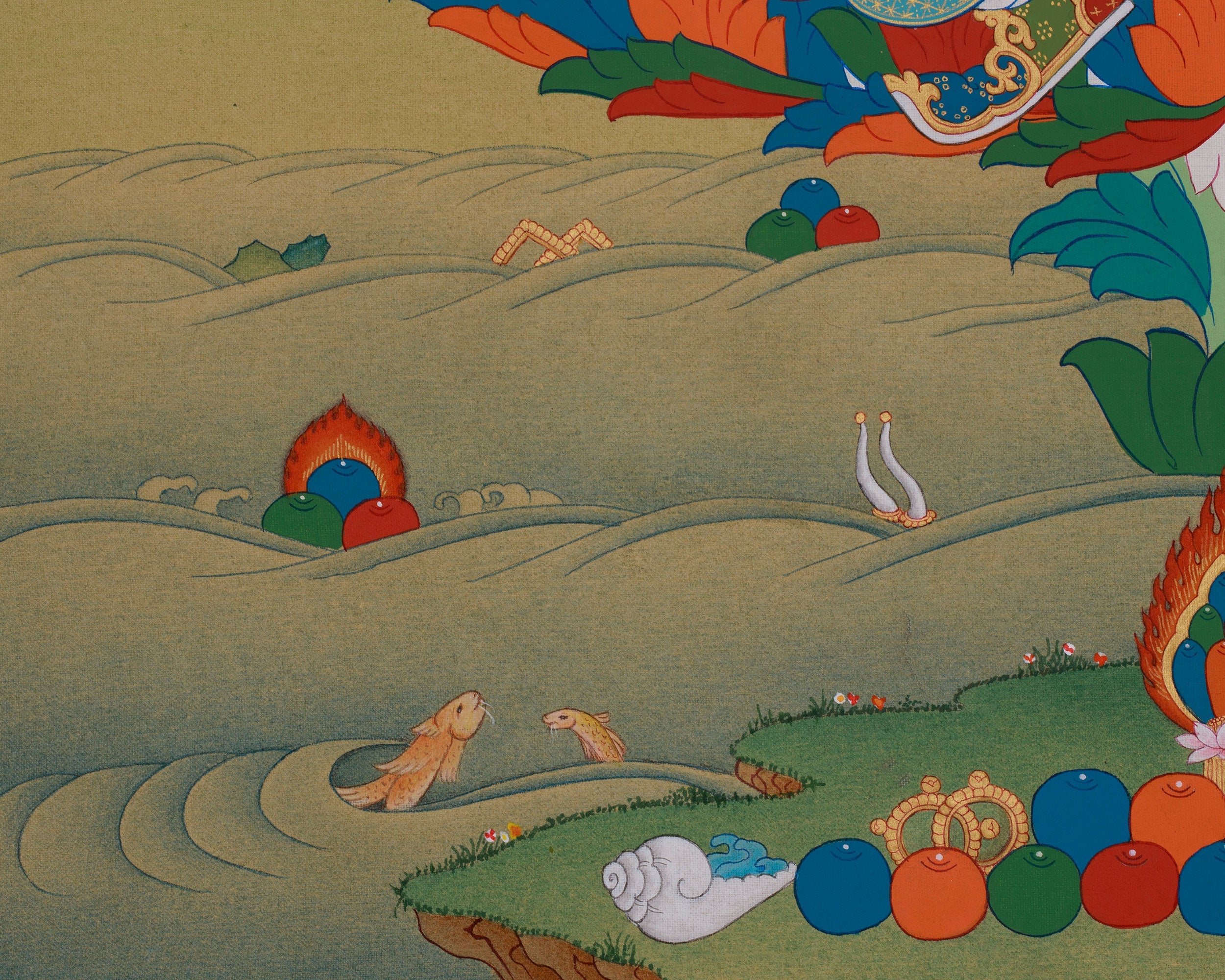Guru Rinpoche Wisdom Thangka | Spiritual Master of Vajrayana Art