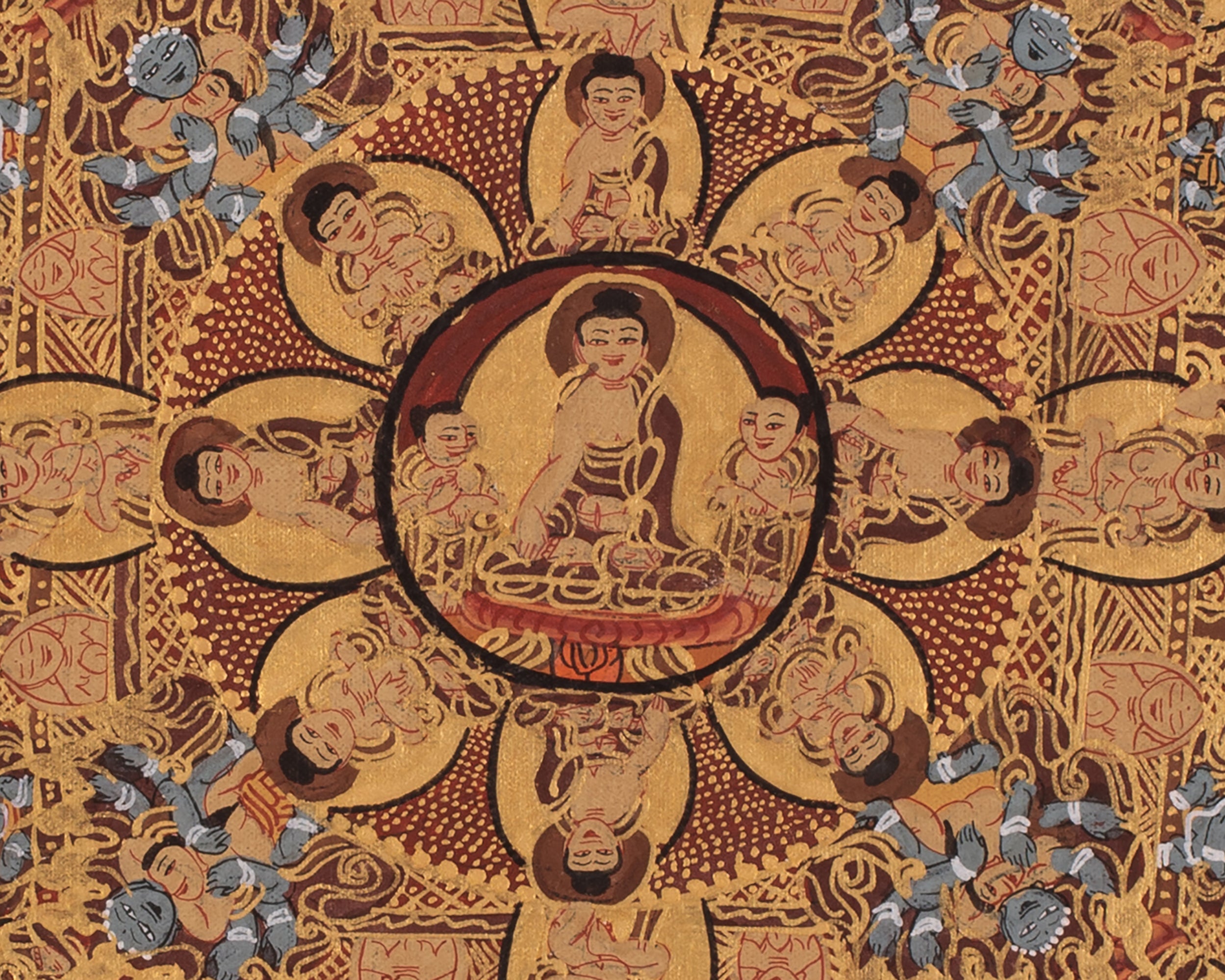 Tibetan Pancha Buddha Mandala | Representing Enlightened Wisdom