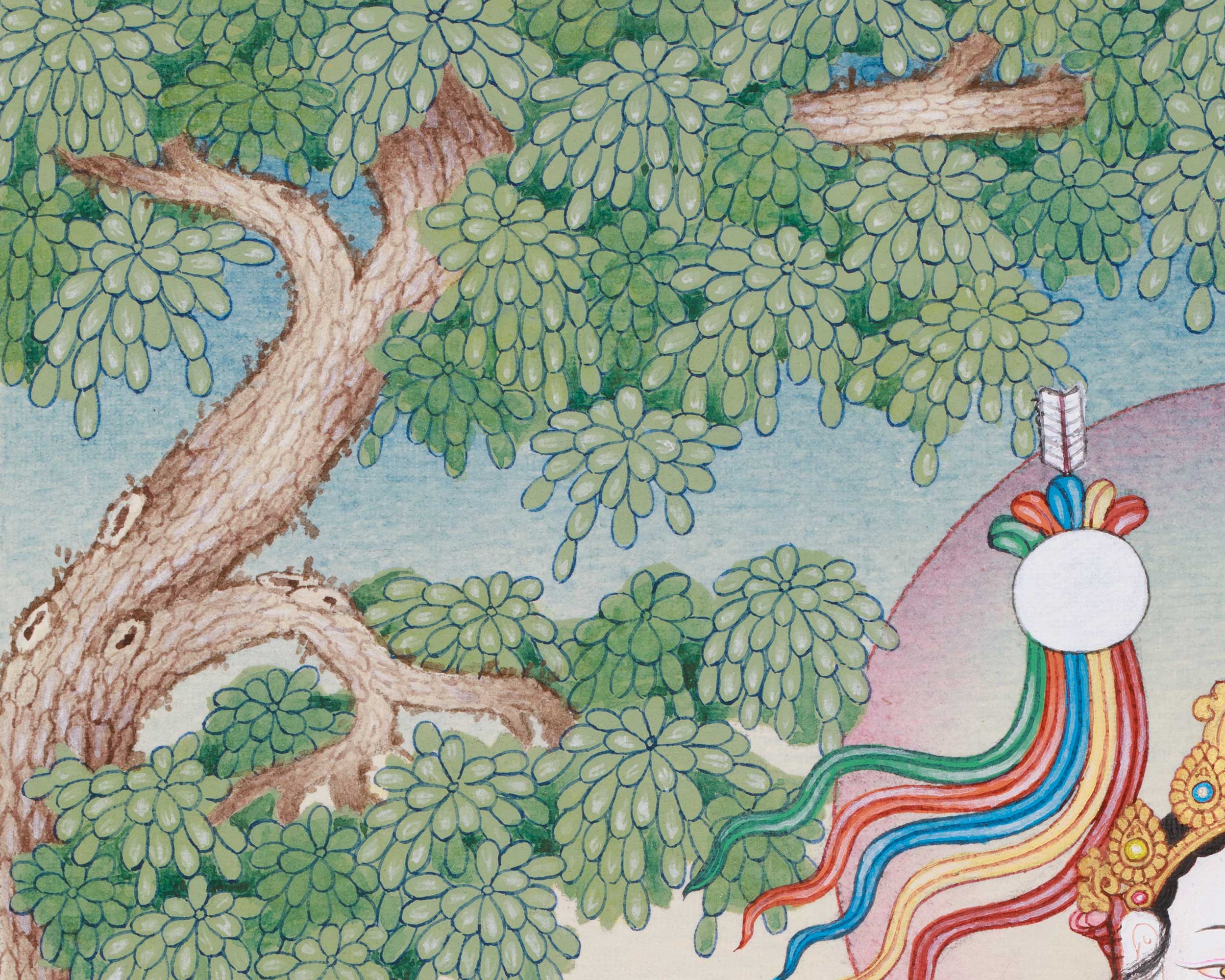 Traditional Mandarva Thangka | 3D Stone Dakini of Wisdom