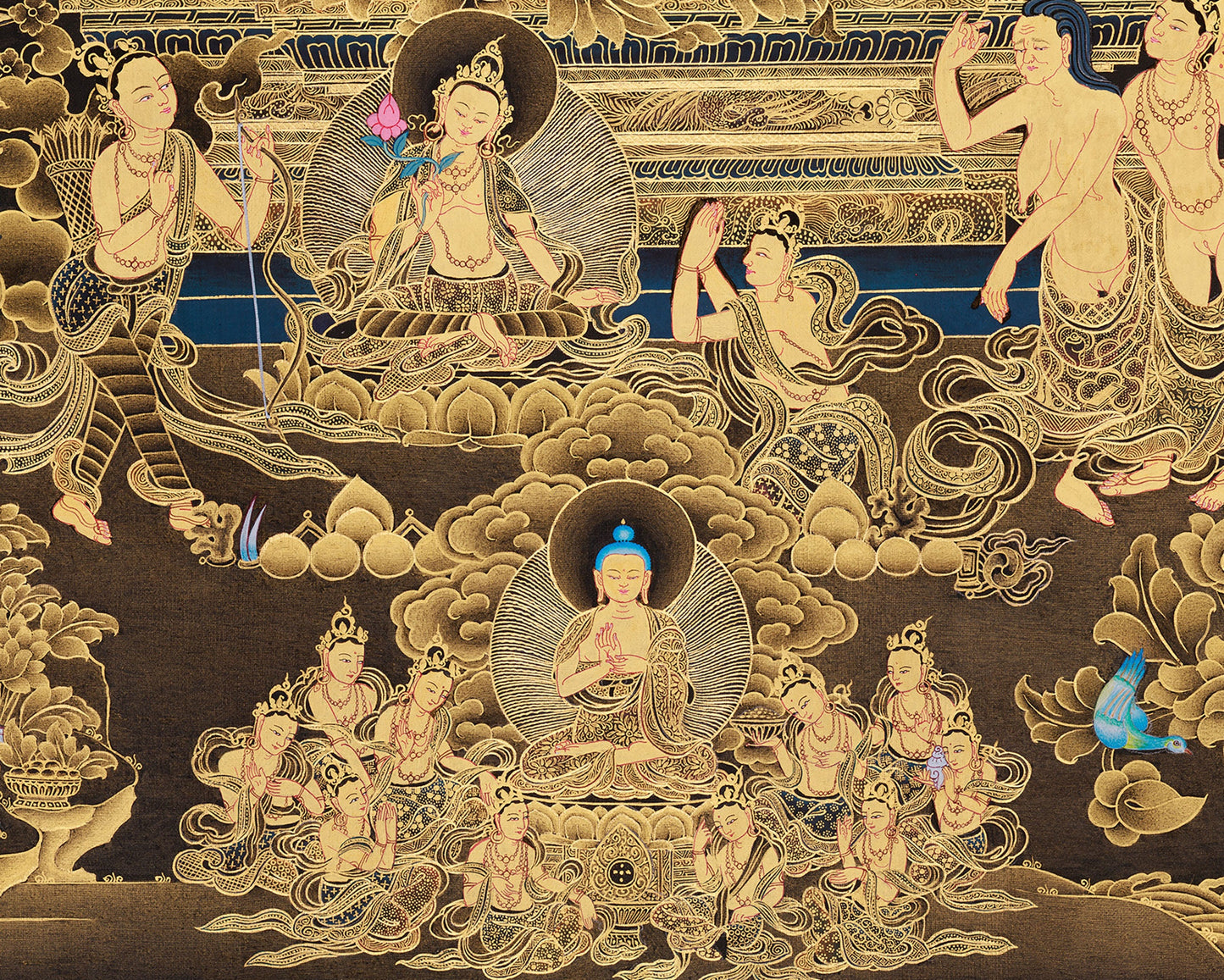 Shakyamuni Buddha and Mara Demon Thangka | A Tale of Enlightenment