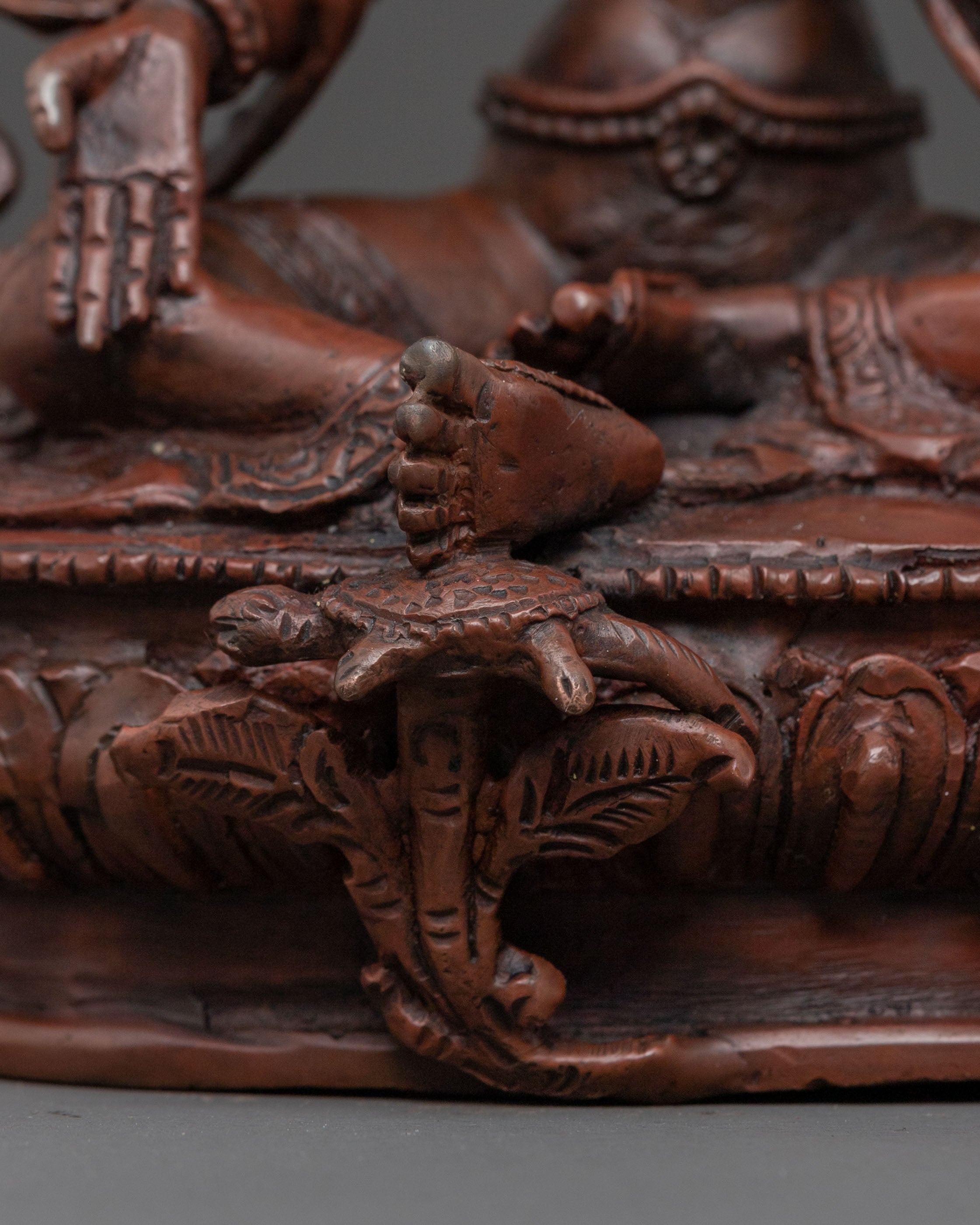 Handmade Devi Laxmi Statue | Oxidized Copper Altar Sculpture