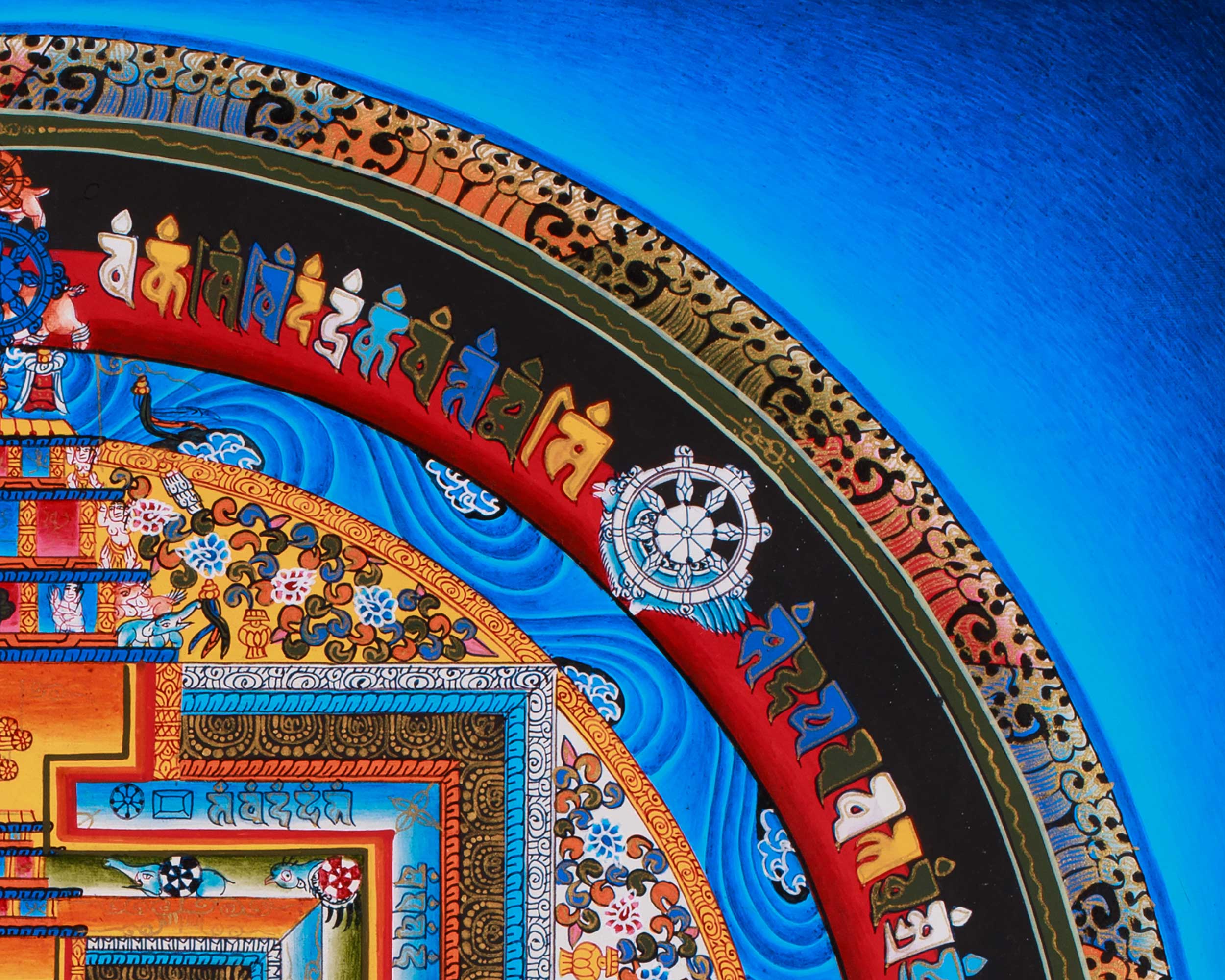 Divine Kalachakra Mandala Art | Sacred Tibetan Buddhist Painting of Cosmic Wisdom