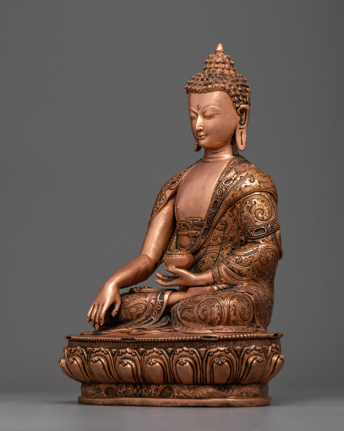 Shakyamuni Buddha Copper Statue | Antique Finished Hand-crafted Artwork
