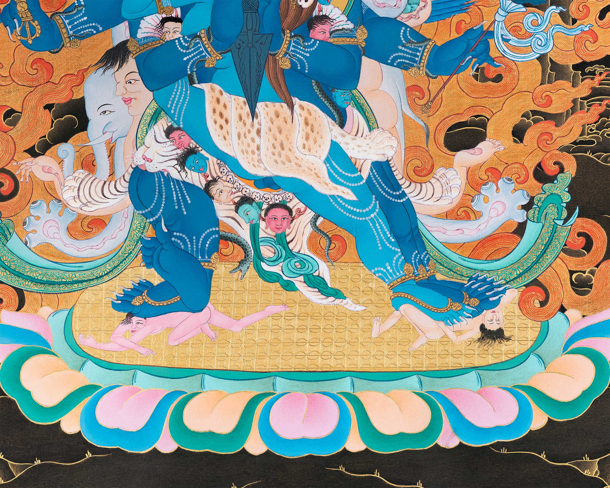 Vajrakilaya with Consort Canvas Print | Fierce Tantric Deity of Transformation
