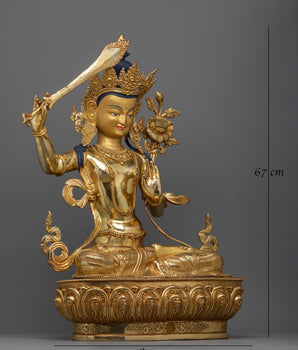 Manjushri Wisdom Deity Figurine | Illuminator of Knowledge