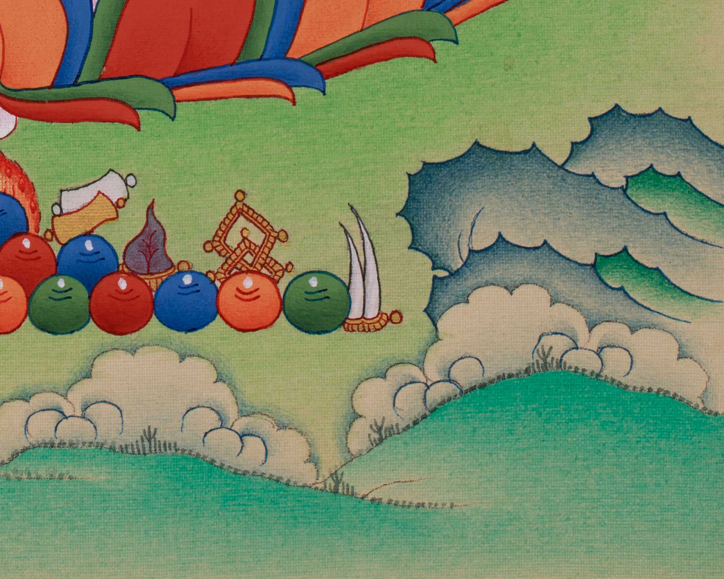 Spiritual Thangka Of Manjushri | Bodhisattva Art | Meditation Altar
