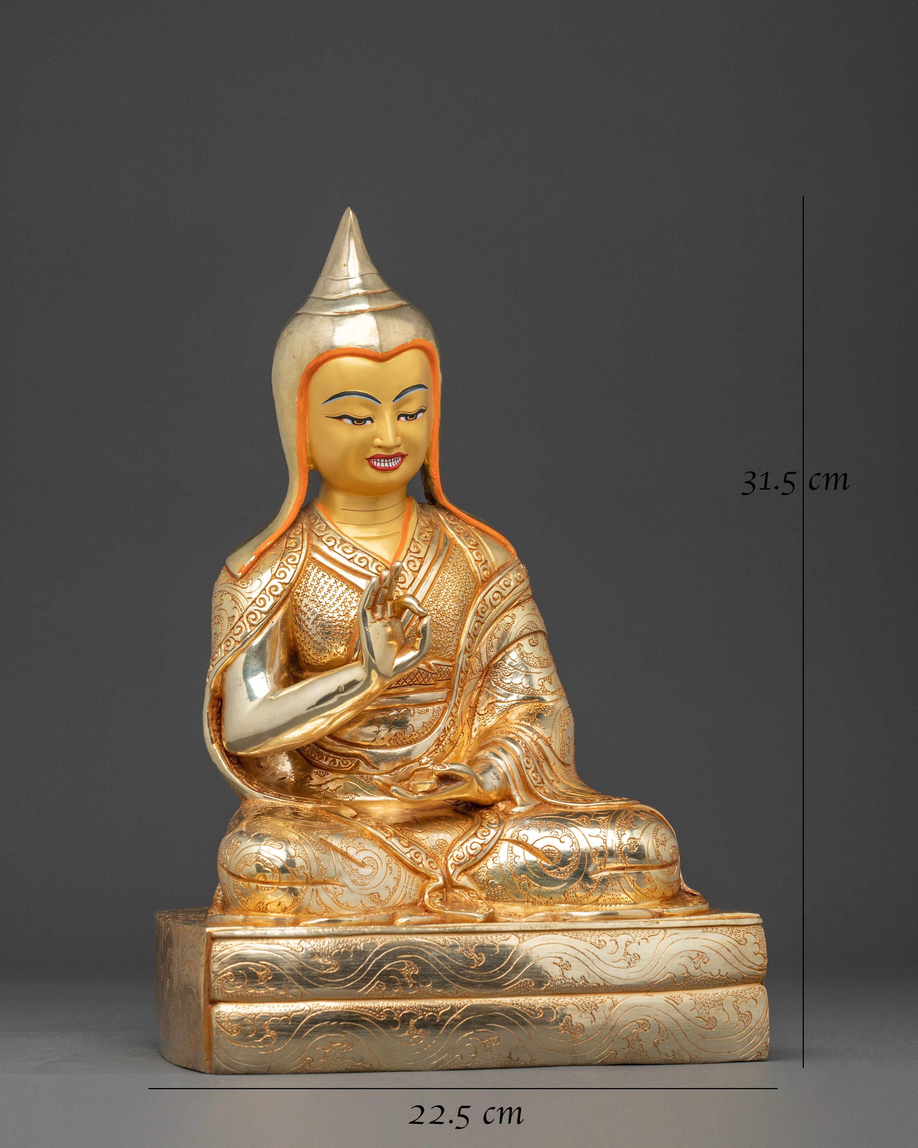 Trisong Detsen Santaraksita Statue Set | Buddhist Art Statue Set
