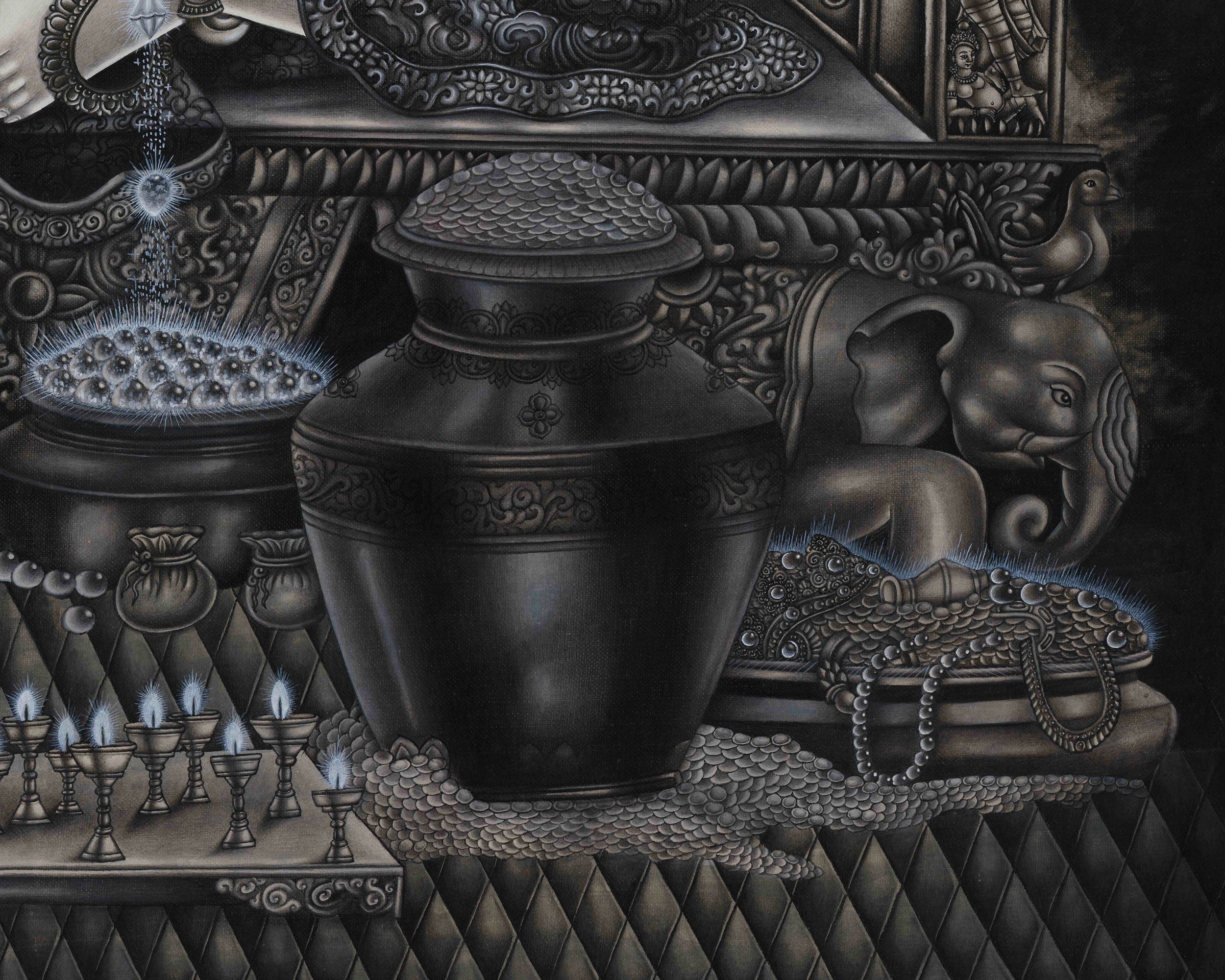 Majestic Lord Kubera Canvas Print | Guardian of Wealth