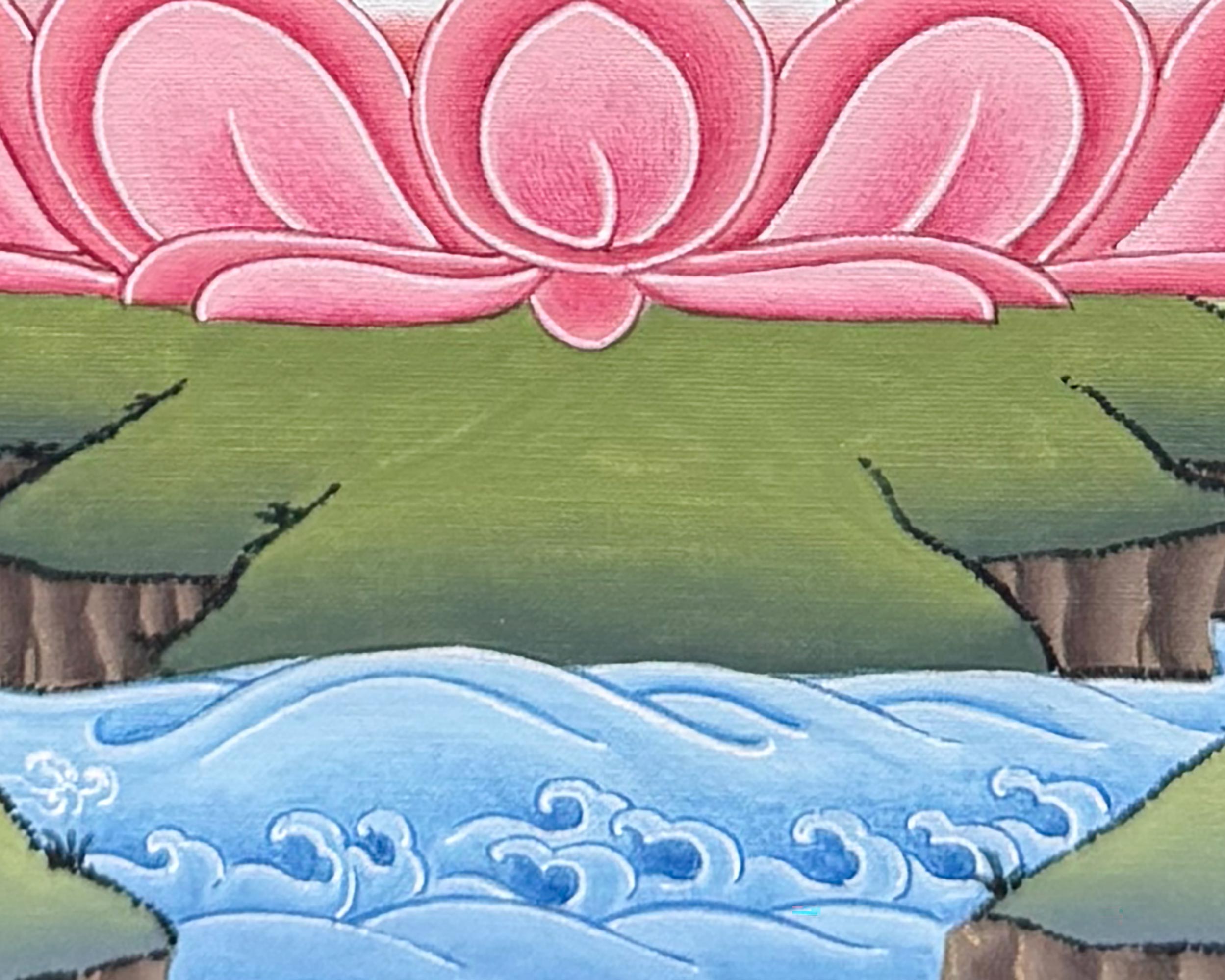 Medicine Buddha Meditation Thangka With Brocade | Bhaisajyaguru Art