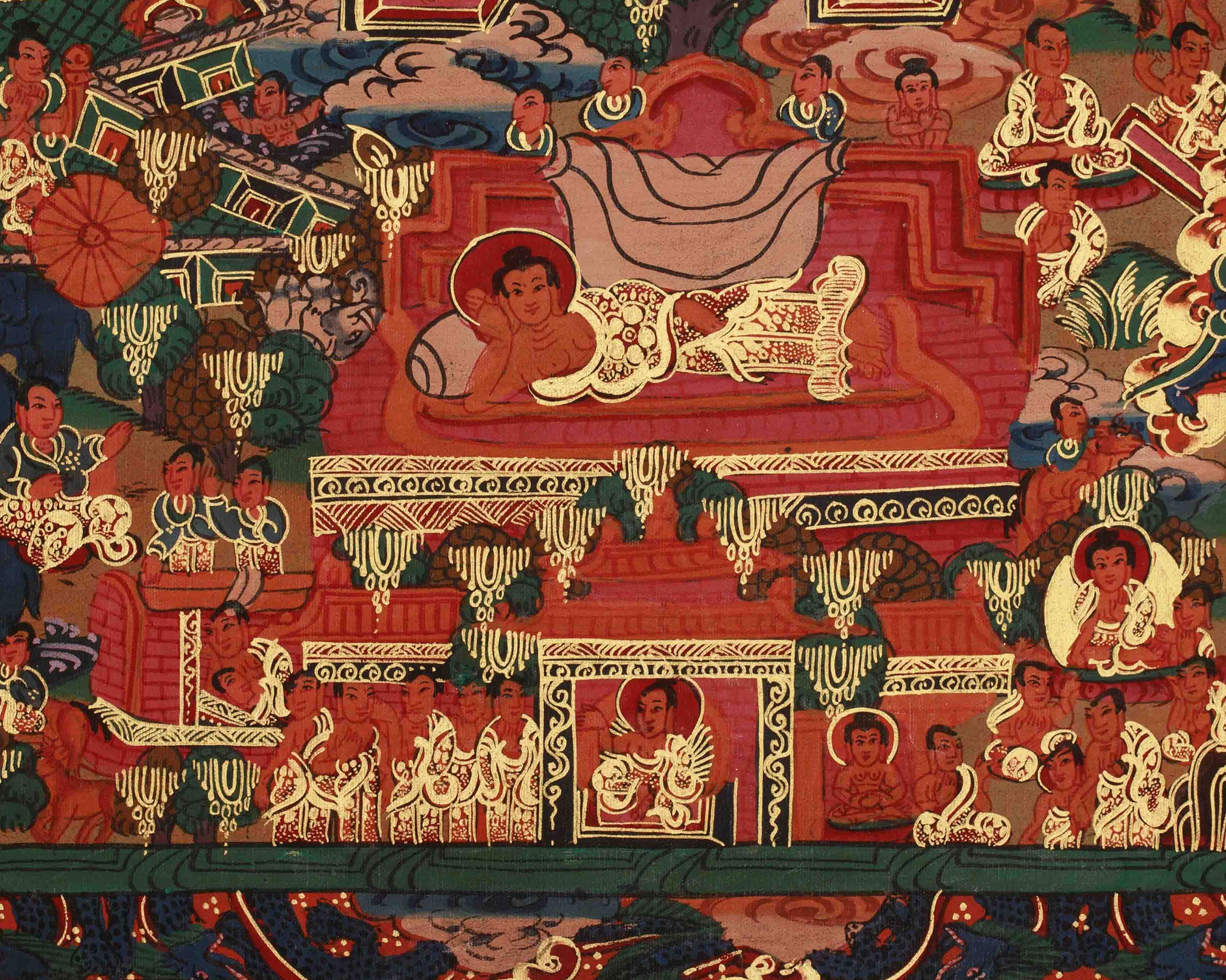 Sacred Buddha Life Story Thangka | Siddhartha Gautama | Spiritual Path To Enlightenment