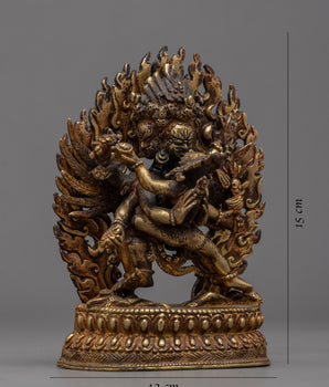Vajrakilaya Practice Statue | Gold Plated Himalayan Artwork