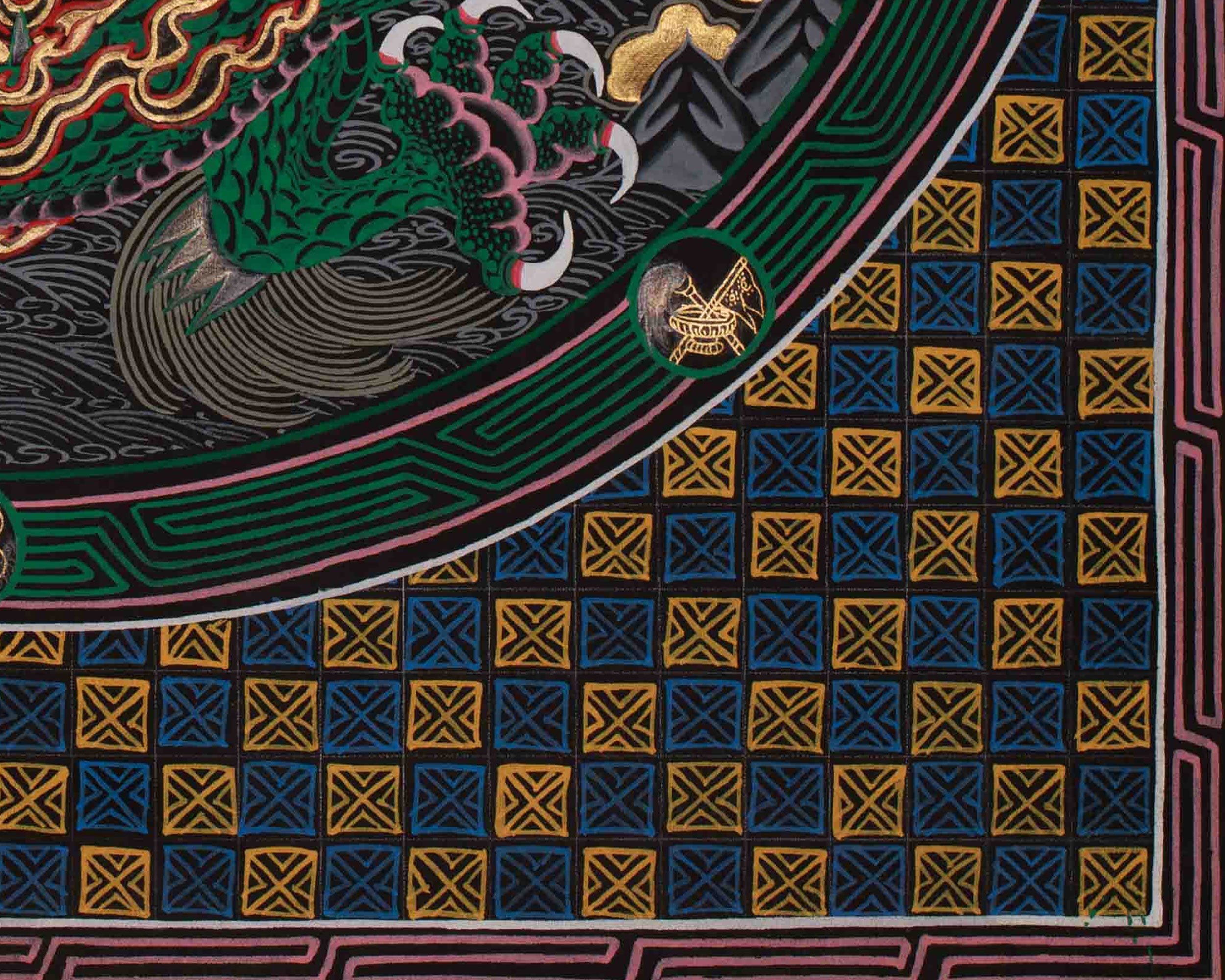 Traditional Dragon Mandala | Himalayan Art Of Spiritual Peace And Harmony | Meditation Altar