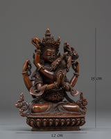 Red Chenrezig with consort Oxidized Statue