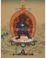 Standing Black Dzambhala Wealth Protector Thangka