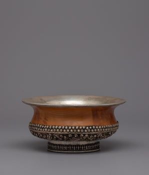 Tibetan Phuru Water Offering Bowl | Handcrafted Vessel Infusing Buddhist Wisdom and Serenity