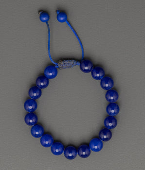 Adjustable Blue Beaded Bracelet