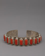 Tibetan Buddhist Bracelet with Red Coral Stone