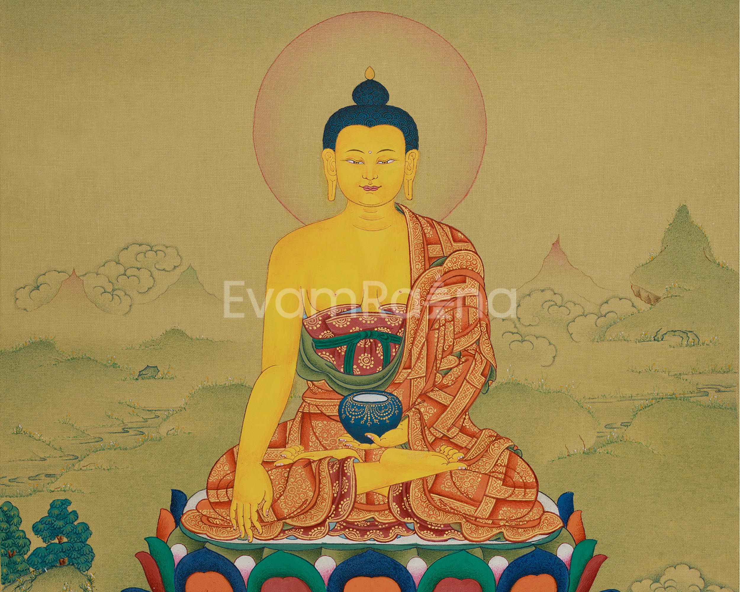 Shakyamuni Buddha Wall Art for Meditation | Buddhist Art for Peace and Enlightenment