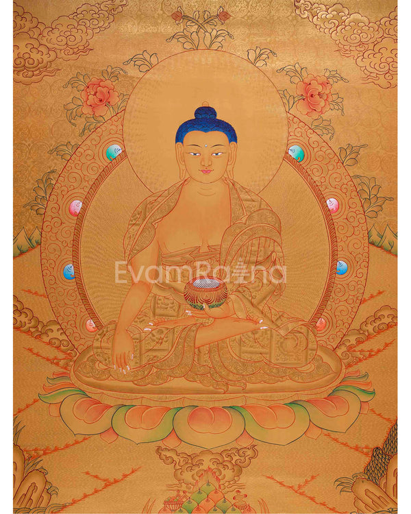 Hand-Painted Gold Style Shakyamuni Buddha