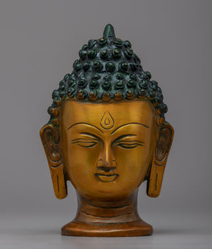 Meditating Head Buddha Sculpture