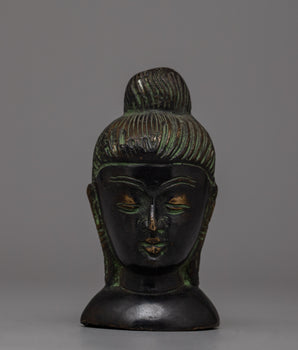 Brass Body Buddha Head Decoration