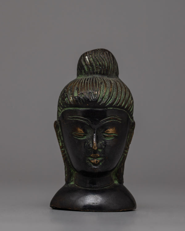 Brass Body Buddha Head Decoration