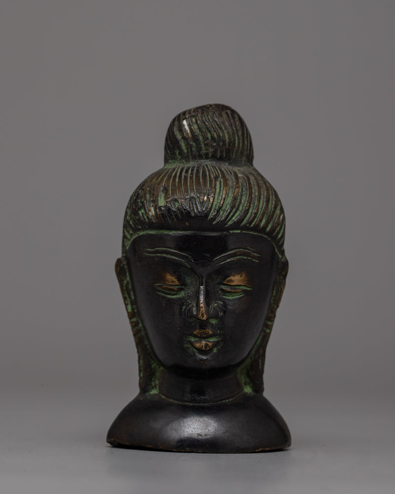 Brass Body Buddha Head Decoration