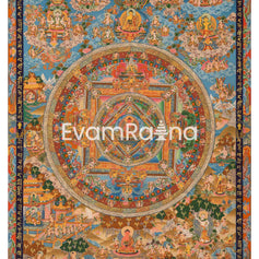 Buddha life Mandala With Buddhist Mantra Border