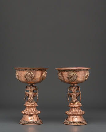 Tibetan Buddhist Butter Lamp Set