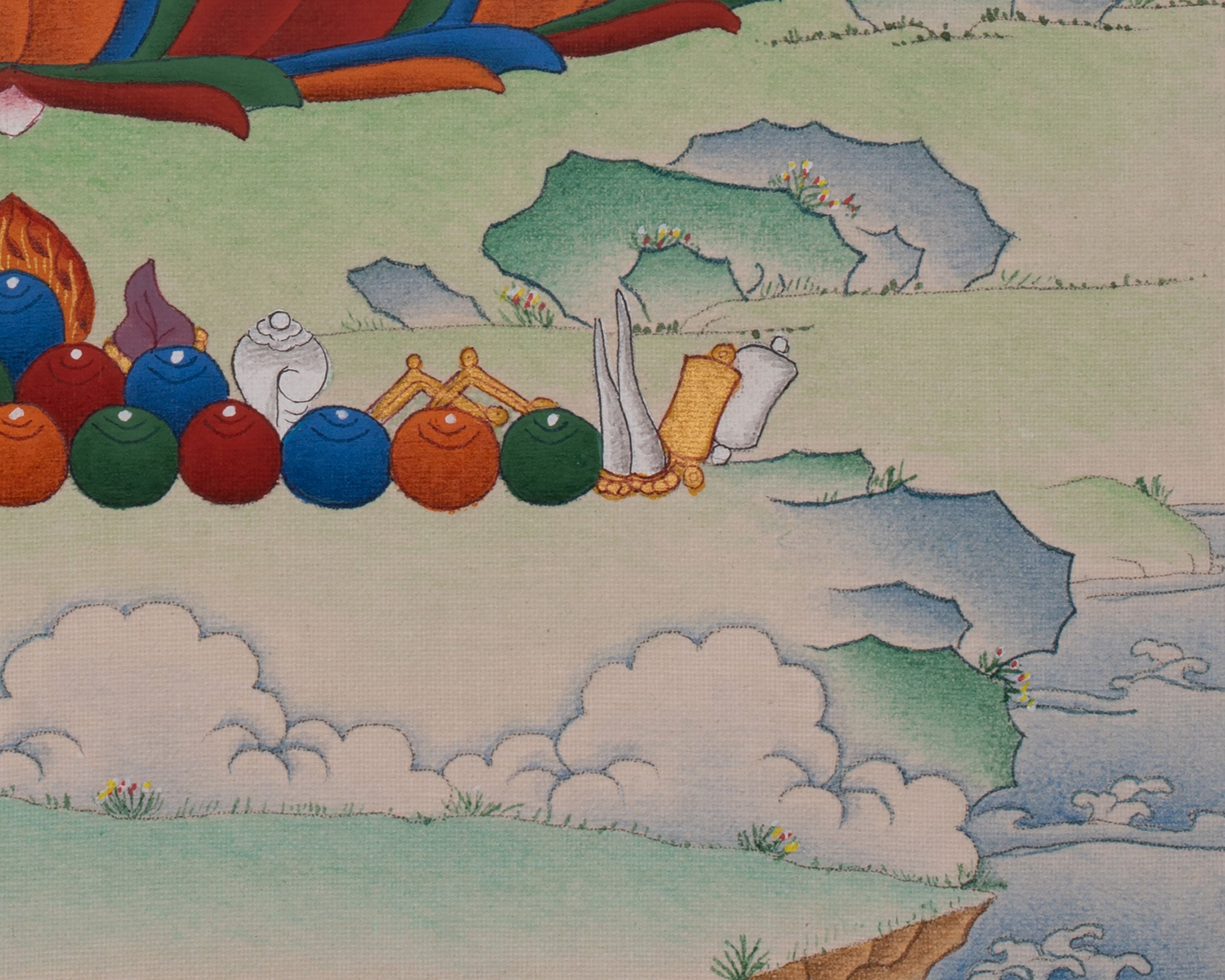 Chenrezig Meditation Art | Avalokiteshvara Thangka | Compassion Buddha