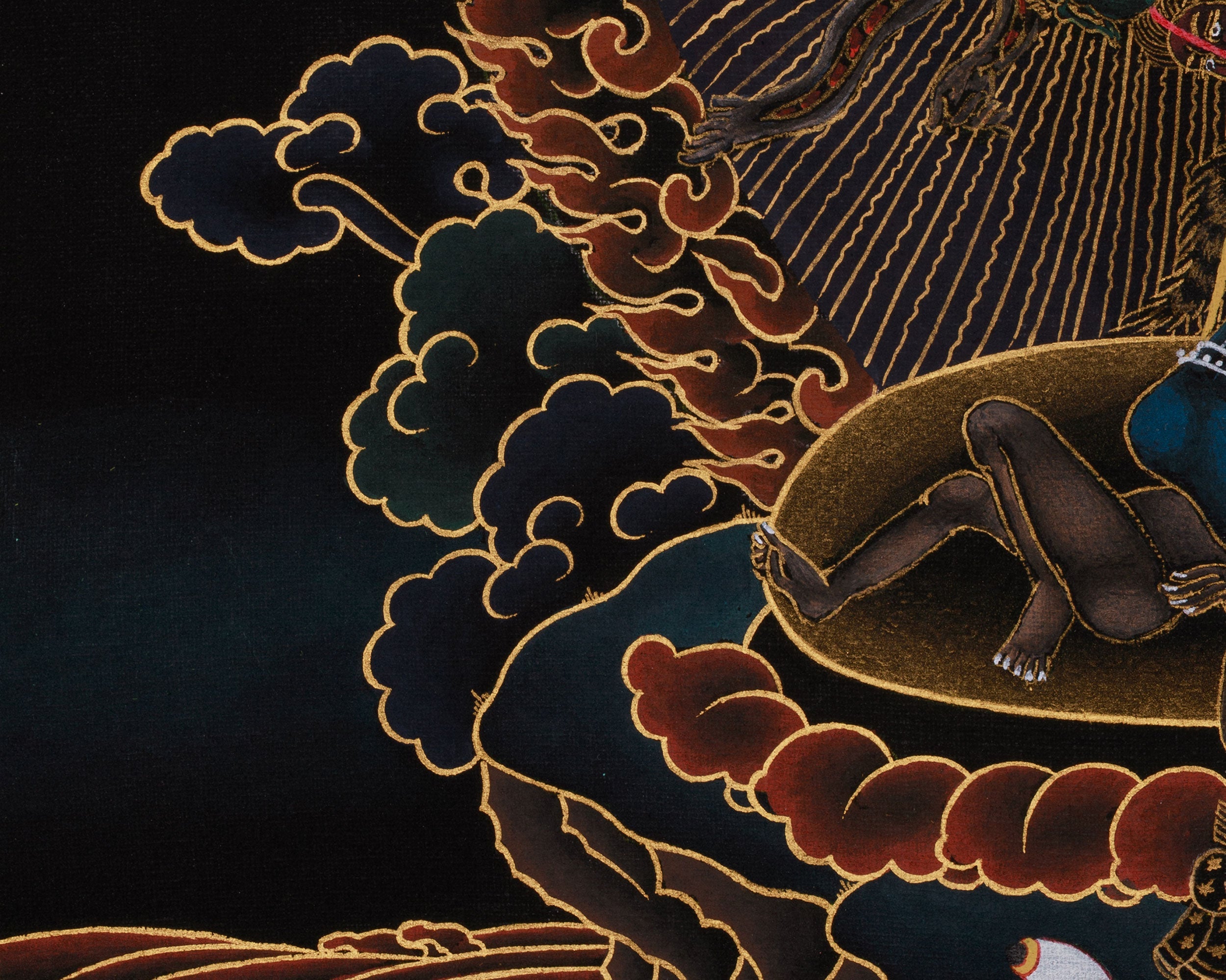 Dharma Protector Simhamukha Thangka | Wrathful Dakini | Nakthang Style