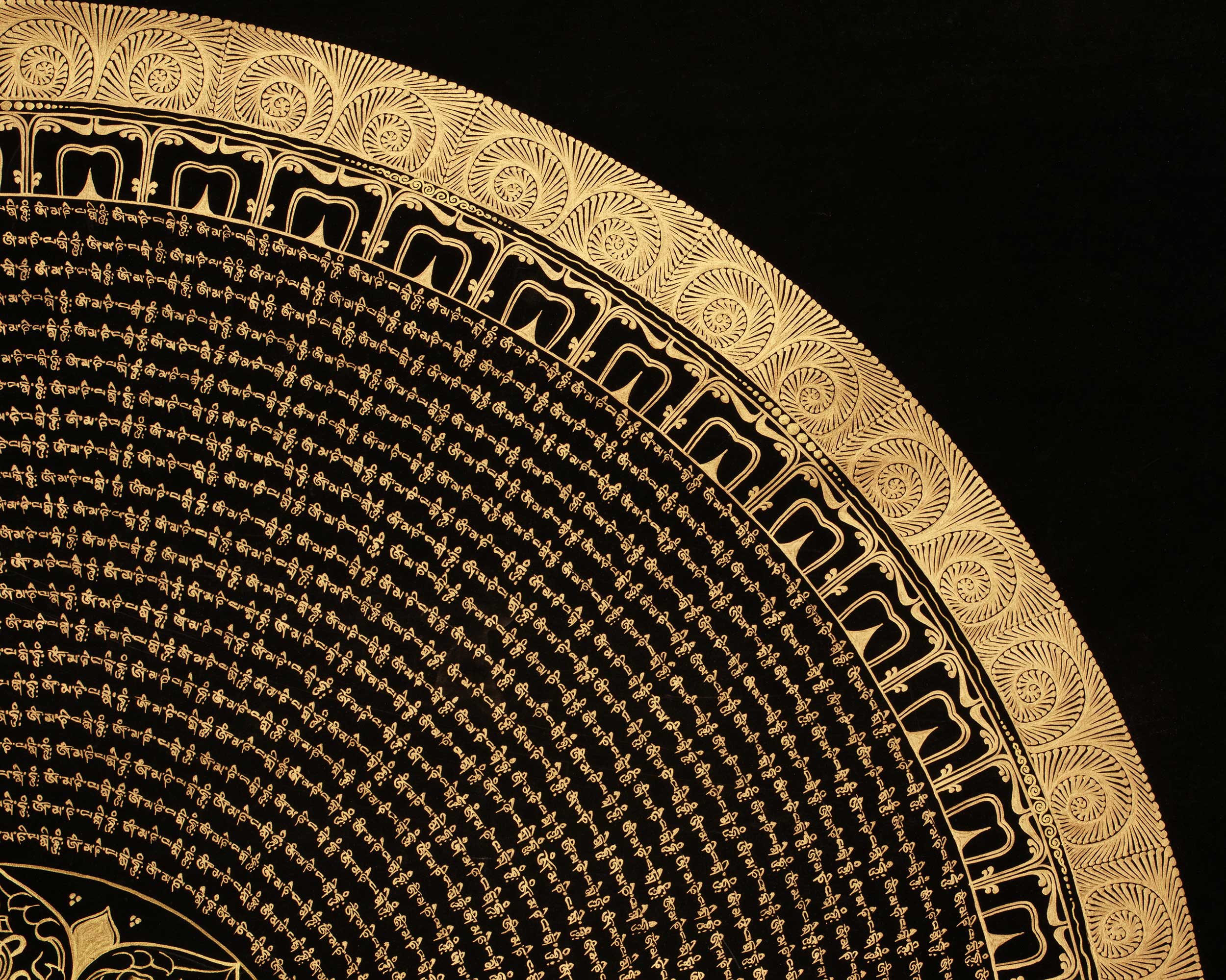 Divine Mantra Mandala Thangka | Spiritual Art for Meditation Practice