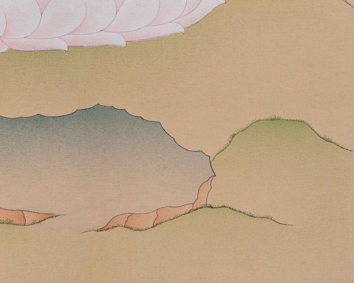 Handmade Longevity Goddess, White Tara Thangka | Female Bodhisattva of Healing