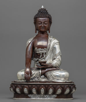 silver plated buddha statue 