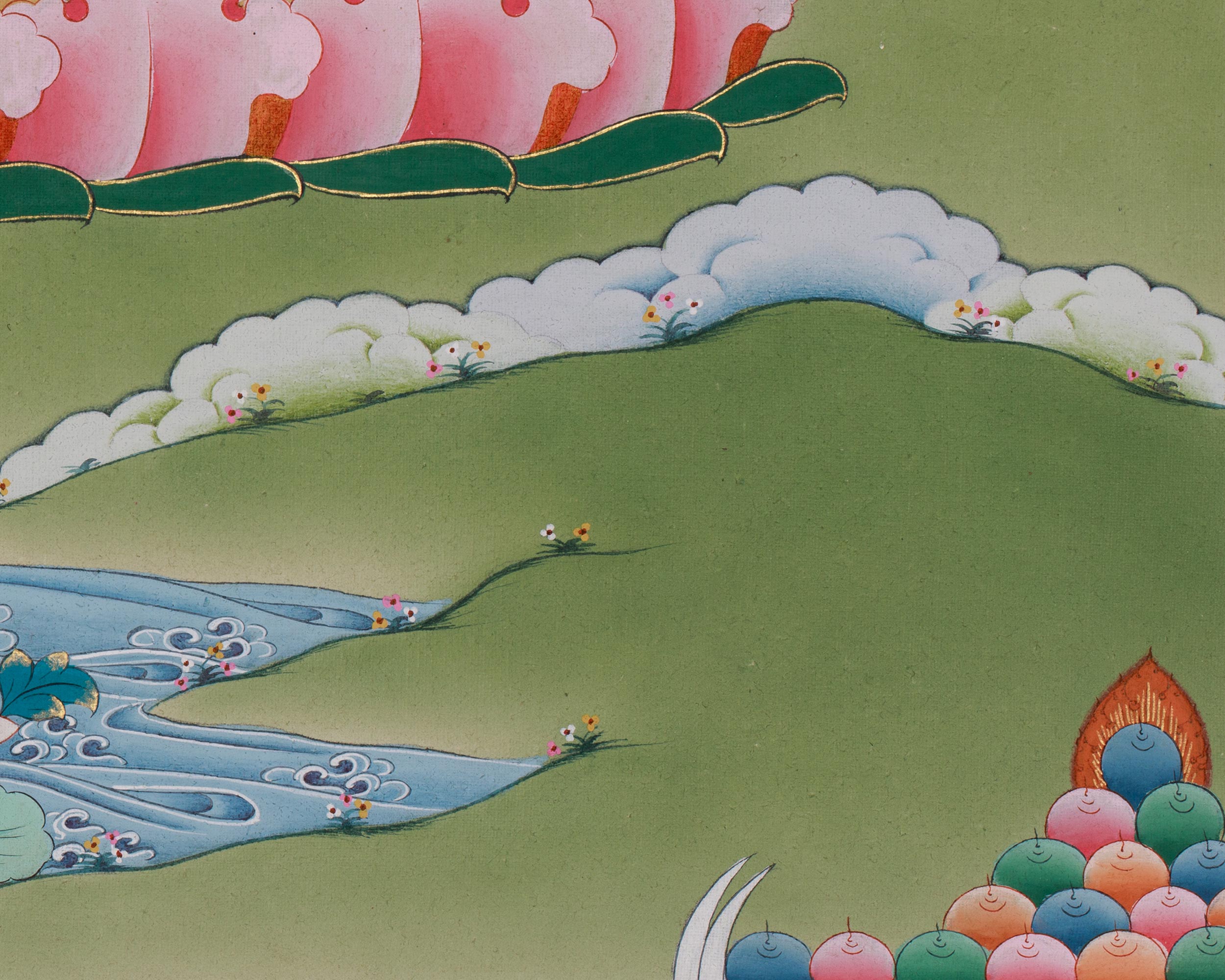 Tibetan Kshitigarbha Thangka | Protector Of The Dead and Children