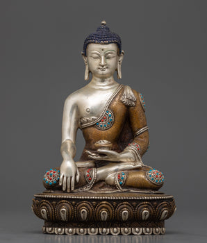 silver-plated-shakyamuni-buddha-statue
