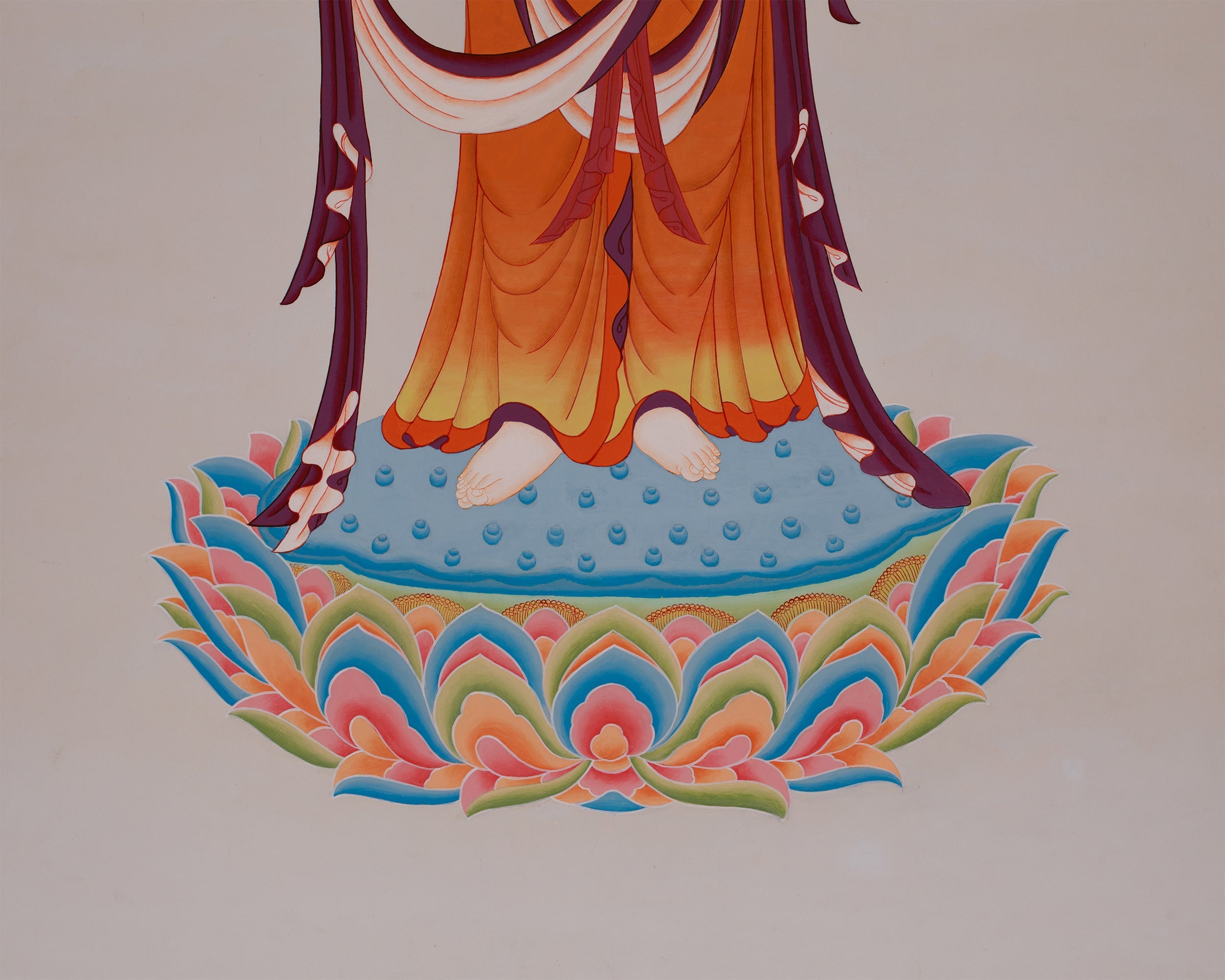 Graceful Kannon Thangka | Japanese Depiction of the Compassionate Bodhisattva